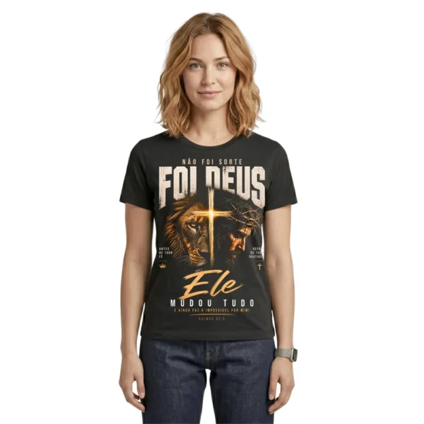 CAMISETA FOI DEUS - LEÃO
